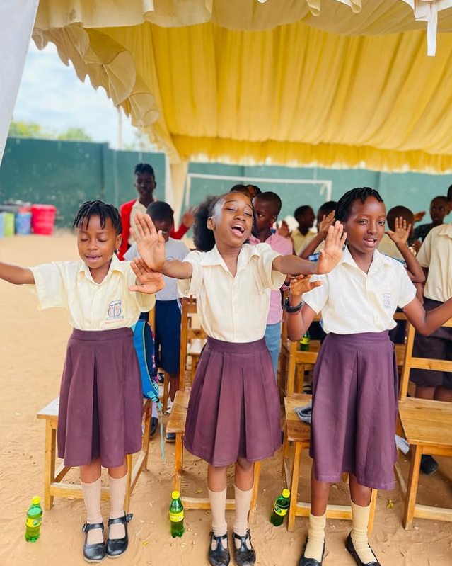 Students during morning prayers at Makini Primary School
